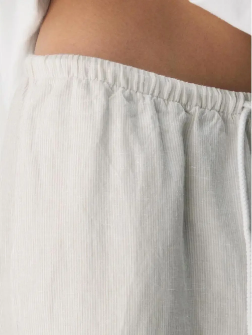 Aritzia TNA Charleston Linen Pants | Stripe Natural Ecru | Size S